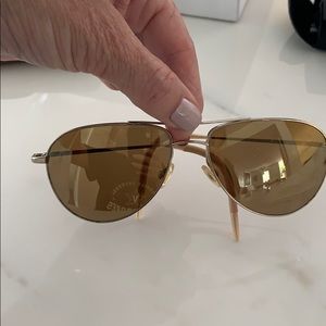 Amazing Oliver Peoples aviator gold sunglasses